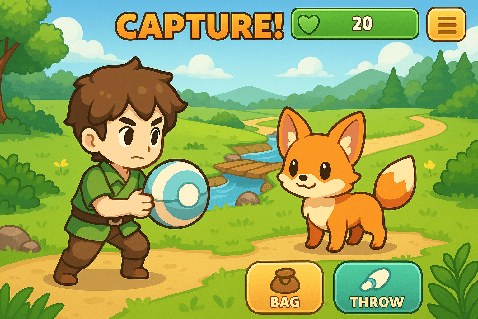 An outdoor pet-finding game