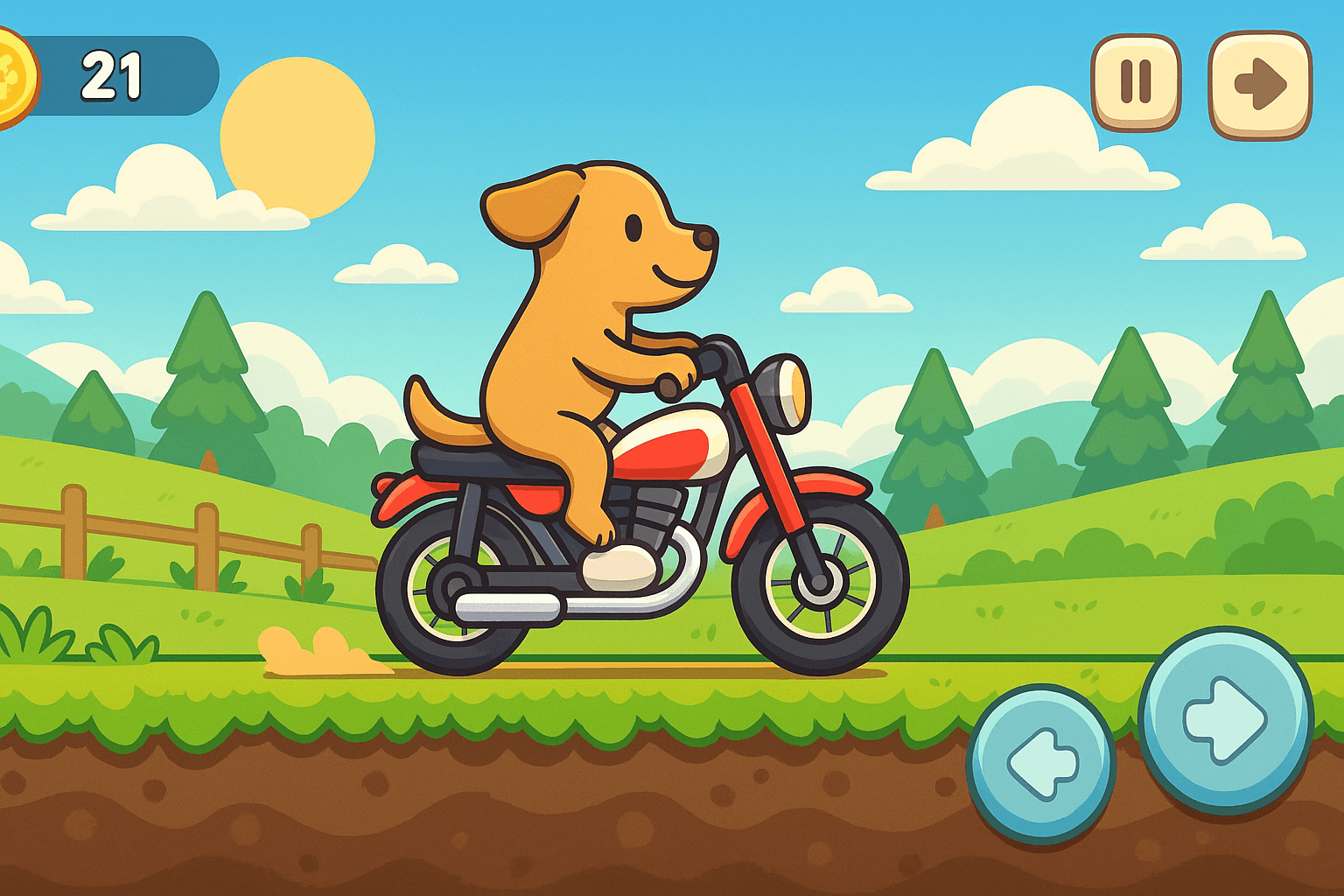 A cozy pet motorcycle delivery game